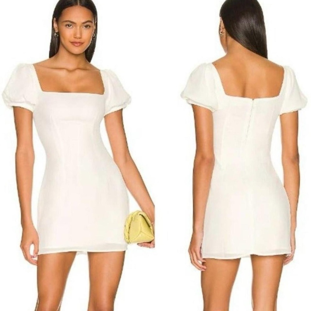 REVOLVE Elegant White Puff Sleeve Dress